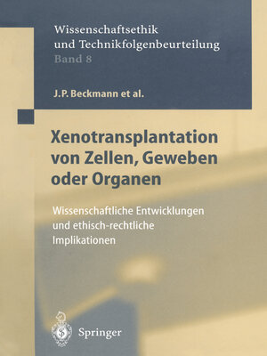 cover image of Xenotransplantation von Zellen, Geweben oder Organen